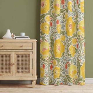Yellow Poppies floral design curtain. Add 2 panels to your cart for a complete window treatment.