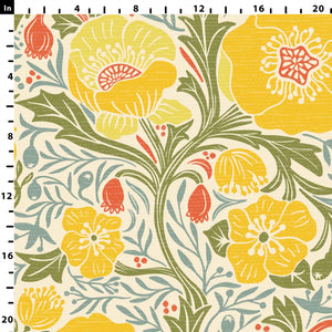 Scale of my Yellow Poppy Pattern Pre-Pasted Removable Wallpaper.