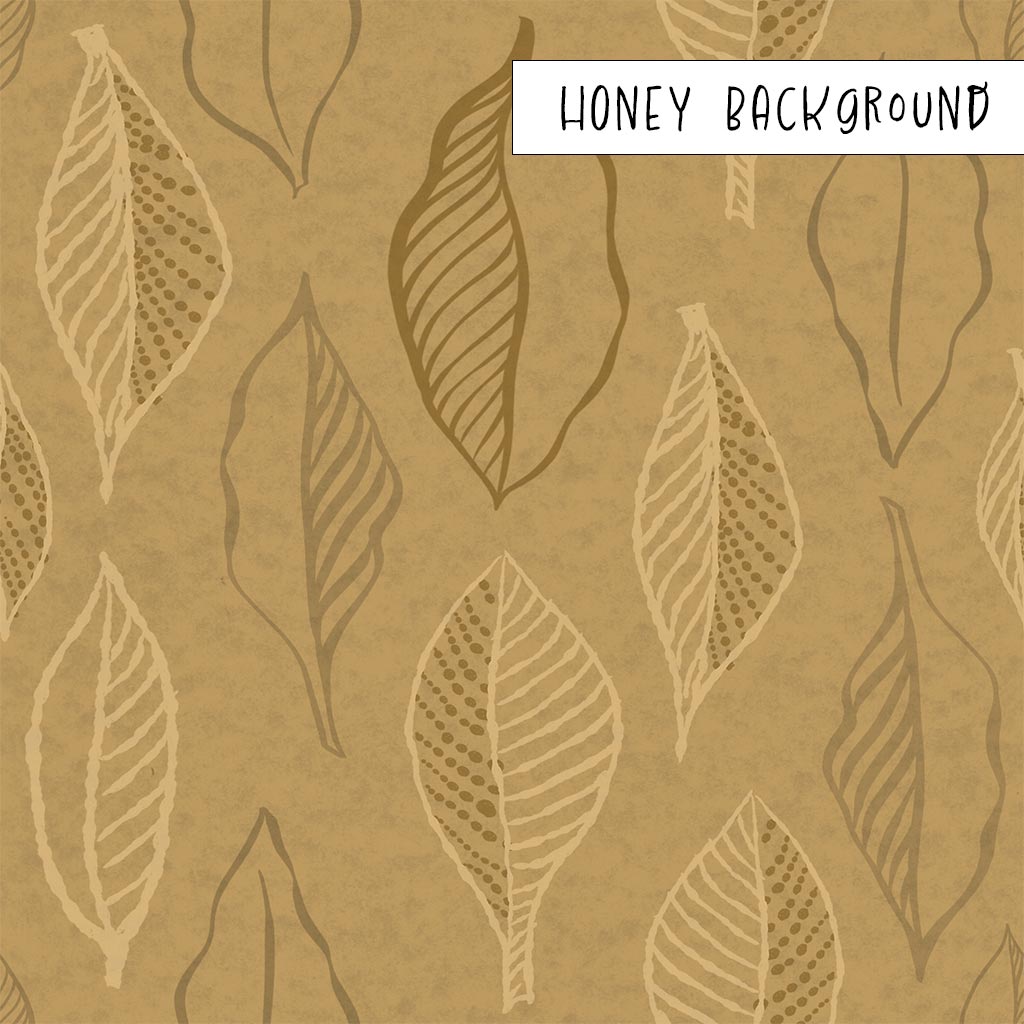 Boho Cabin Leaves in Honey Pattern Wallpaper Detail