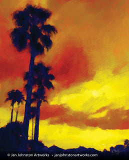 East Texas Palms at Sunset Print