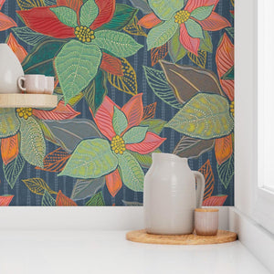 Boho Floral Leaves and Buds Peel & Stick and Pre-Pasted Wallpaper - Kitchen