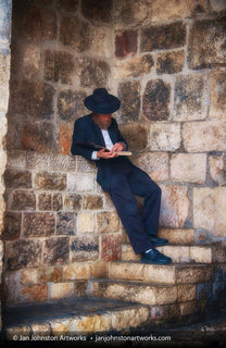 Reader at the Gate in Jerusalem Print