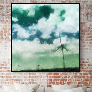 Green Clouds Texas Wind Print