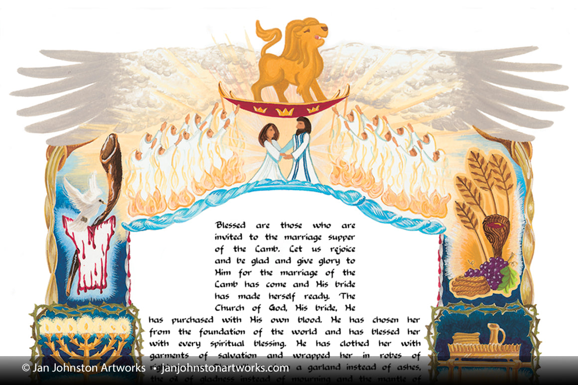 Bride of Christ Ketubah Print Close Up Top