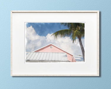 Little Cayman Pink Building Print