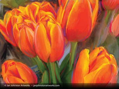 Orange Tulip Bunch Print