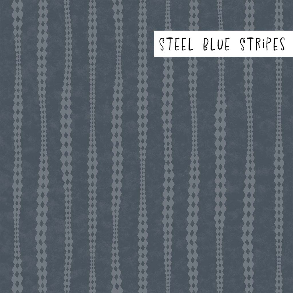 Hand Drawn Stripes Peel & Stick and Pre-Pasted Wallpaper XL Steel Blue Swatch