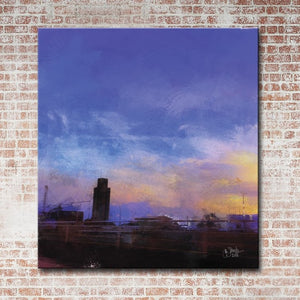 Sunset on a Grain Elevator in Texas Print