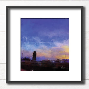Sunset on a Grain Elevator in Texas Print