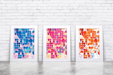 Blue, Pink & Orange Terra Firma Prints