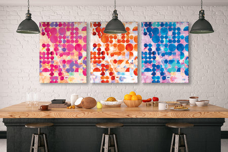 Blue, Orange & Pink Terra Firma Canvas Wraps