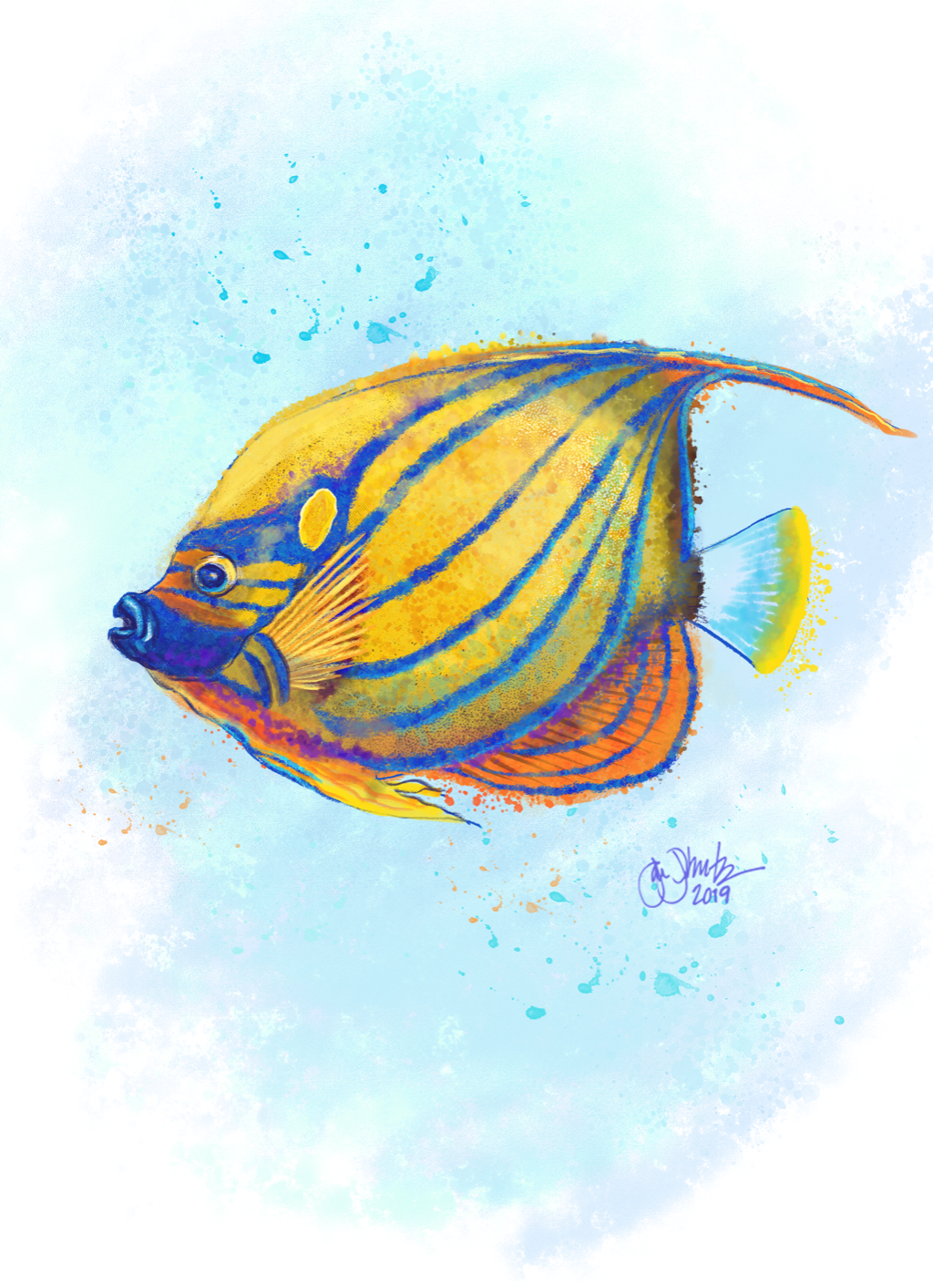 Tropical Fish Watercolor Print