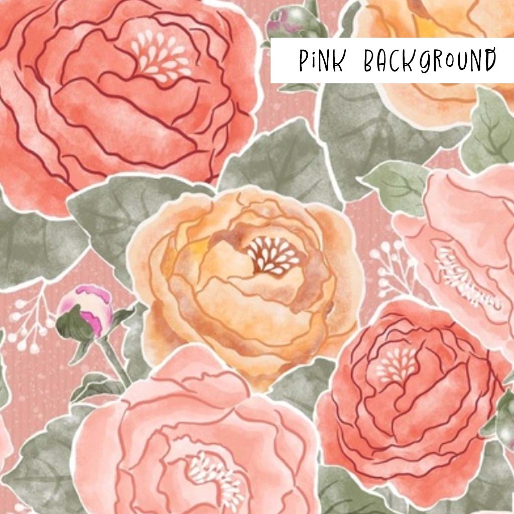 Bountiful Peony Watercolor - Pink Background